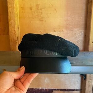 Juicy Couture Black Cap with Leather Brim